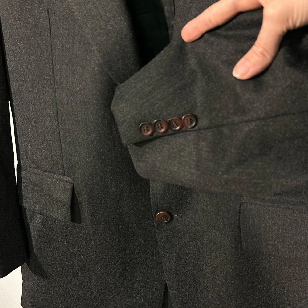 CHAPS Ralph Lauren Pure Wool Blazer Charcoal Grey Classic Tailored Canada 42R